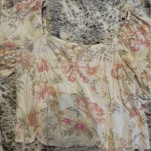 h&M floral linen top.